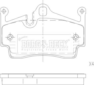 Borg & Beck BBP2666 - Kit pastiglie freno, Freno a disco autozon.pro