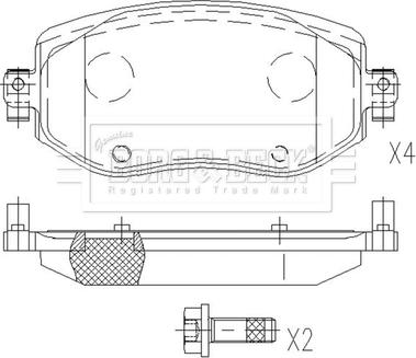 Borg & Beck BBP2663 - Kit pastiglie freno, Freno a disco autozon.pro