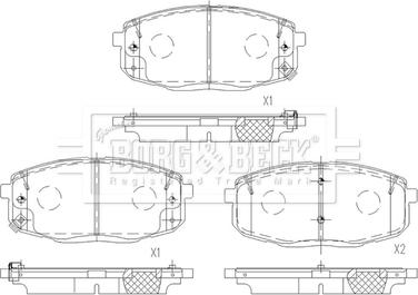 Borg & Beck BBP2667 - Kit pastiglie freno, Freno a disco autozon.pro