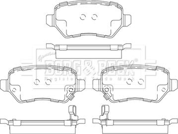 Borg & Beck BBP2609 - Kit pastiglie freno, Freno a disco autozon.pro