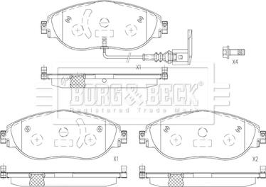 Borg & Beck BBP2605 - Kit pastiglie freno, Freno a disco autozon.pro