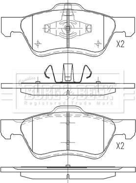 Borg & Beck BBP2608 - Kit pastiglie freno, Freno a disco autozon.pro