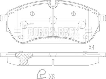 Borg & Beck BBP2684 - Kit pastiglie freno, Freno a disco autozon.pro