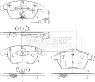 Borg & Beck BBP2686 - Kit pastiglie freno, Freno a disco autozon.pro