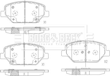 Borg & Beck BBP2687 - Kit pastiglie freno, Freno a disco autozon.pro