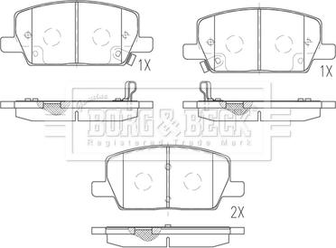 Borg & Beck BBP2850 - Kit pastiglie freno, Freno a disco autozon.pro