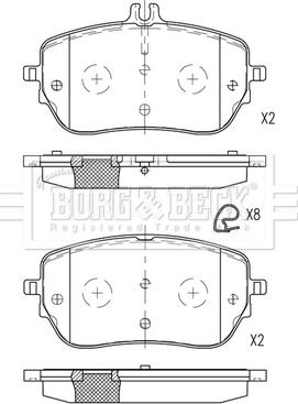 Borg & Beck BBP2808 - Kit pastiglie freno, Freno a disco autozon.pro