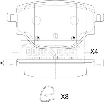 Borg & Beck BBP2880 - Kit pastiglie freno, Freno a disco autozon.pro