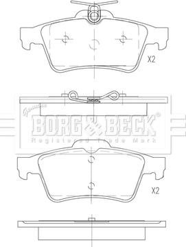 Borg & Beck BBP2883 - Kit pastiglie freno, Freno a disco autozon.pro