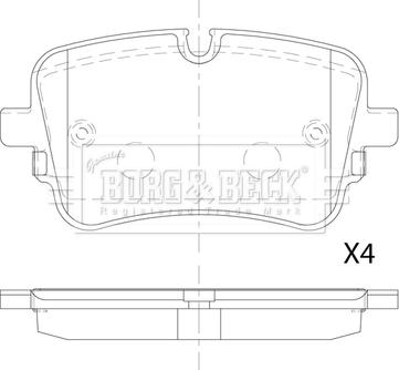 Borg & Beck BBP2882 - Kit pastiglie freno, Freno a disco autozon.pro