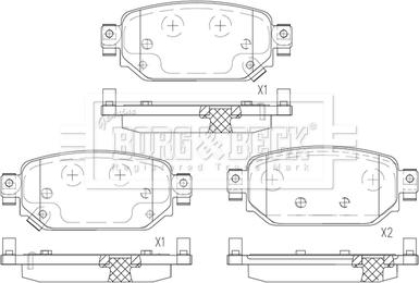 Borg & Beck BBP2830 - Kit pastiglie freno, Freno a disco autozon.pro