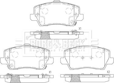 Borg & Beck BBP2832 - Kit pastiglie freno, Freno a disco autozon.pro