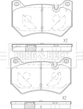 Borg & Beck BBP2825 - Kit pastiglie freno, Freno a disco autozon.pro