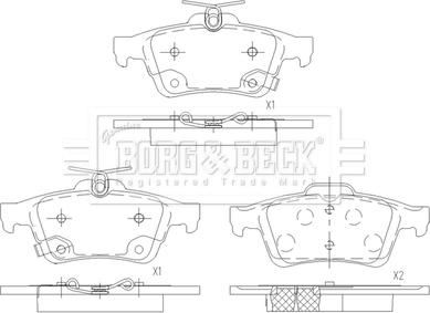 Borg & Beck BBP2821 - Kit pastiglie freno, Freno a disco autozon.pro