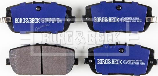 Borg & Beck BBP2252 - Kit pastiglie freno, Freno a disco autozon.pro