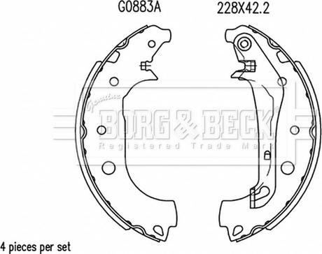 Borg & Beck BBS6515 - Kit ganasce freno autozon.pro