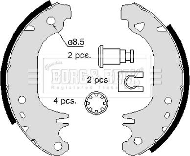 Borg & Beck BBS6065 - Kit ganasce freno autozon.pro