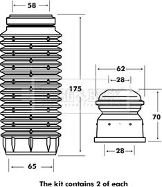 Borg & Beck BPK7058 - Kit parapolvere, Ammortizzatore autozon.pro