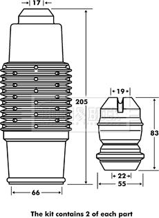 Borg & Beck BPK7057 - Kit parapolvere, Ammortizzatore autozon.pro