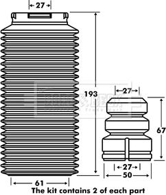 Borg & Beck BPK7036 - Kit parapolvere, Ammortizzatore autozon.pro