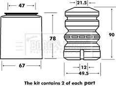 Borg & Beck BPK7021 - Kit parapolvere, Ammortizzatore autozon.pro