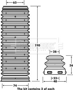 Borg & Beck BPK7075 - Kit parapolvere, Ammortizzatore autozon.pro