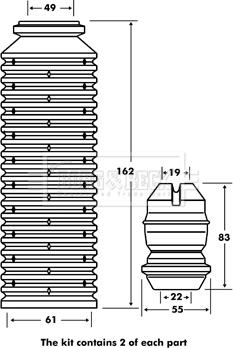 Borg & Beck BPK7076 - Kit parapolvere, Ammortizzatore autozon.pro