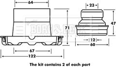 Borg & Beck BPK7108 - Kit parapolvere, Ammortizzatore autozon.pro