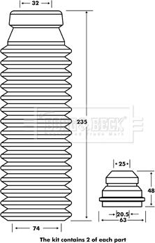 Borg & Beck BPK7110 - Kit parapolvere, Ammortizzatore autozon.pro