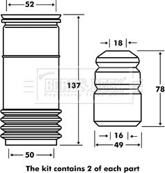 Borg & Beck BPK7118 - Kit parapolvere, Ammortizzatore autozon.pro