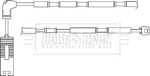 Borg & Beck BWL3043 - Contatto segnalazione, Usura past. freno / mat. d'attrito autozon.pro