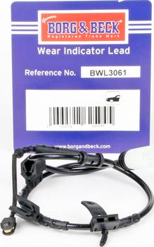 Borg & Beck BWL3061 - Contatto segnalazione, Usura past. freno / mat. d'attrito autozon.pro