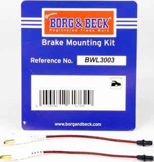 Borg & Beck BWL3003 - Contatto segnalazione, Usura past. freno / mat. d'attrito autozon.pro