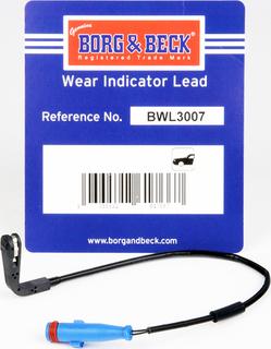 Borg & Beck BWL3007 - Contatto segnalazione, Usura past. freno / mat. d'attrito autozon.pro