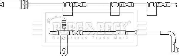 Borg & Beck BWL3028 - Contatto segnalazione, Usura past. freno / mat. d'attrito autozon.pro