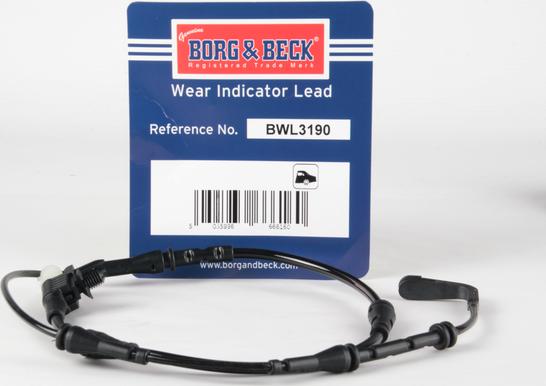 Borg & Beck BWL3190 - Contatto segnalazione, Usura past. freno / mat. d'attrito autozon.pro