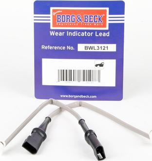 Borg & Beck BWL3121 - Contatto segnalazione, Usura past. freno / mat. d'attrito autozon.pro