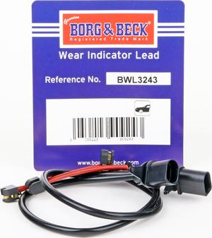 Borg & Beck BWL3243 - Contatto segnalazione, Usura past. freno / mat. d'attrito autozon.pro