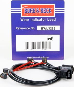 Borg & Beck BWL3263 - Contatto segnalazione, Usura past. freno / mat. d'attrito autozon.pro