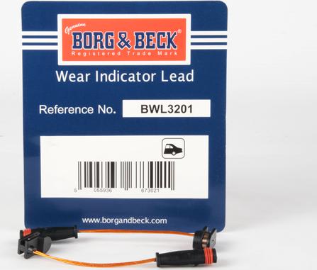 Borg & Beck BWL3201 - Contatto segnalazione, Usura past. freno / mat. d'attrito autozon.pro