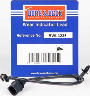 Borg & Beck BWL3235 - Contatto segnalazione, Usura past. freno / mat. d'attrito autozon.pro