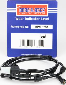 Borg & Beck BWL3231 - Contatto segnalazione, Usura past. freno / mat. d'attrito autozon.pro