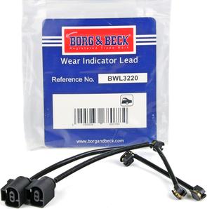 Borg & Beck BWL3220 - Contatto segnalazione, Usura past. freno / mat. d'attrito autozon.pro