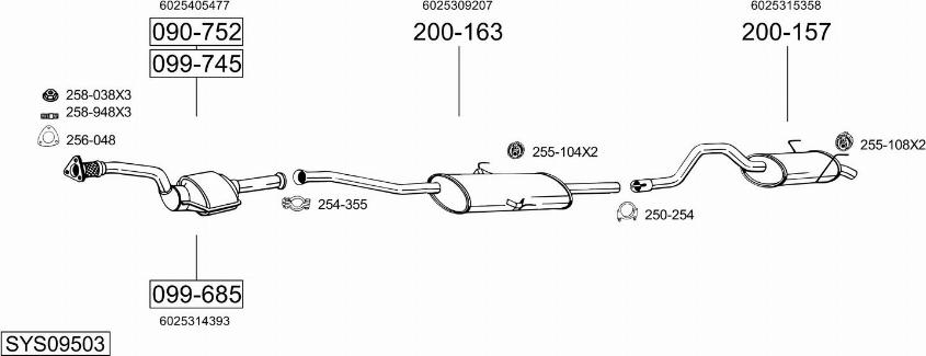 Bosal SYS09503 - Impianto gas scarico autozon.pro