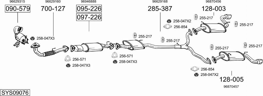 Bosal SYS09076 - Impianto gas scarico autozon.pro