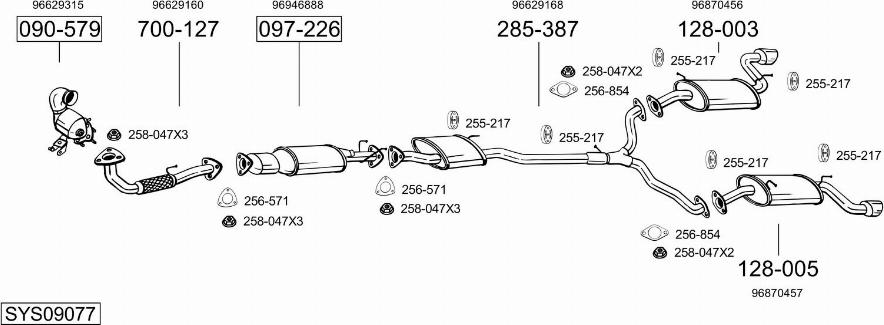 Bosal SYS09077 - Impianto gas scarico autozon.pro