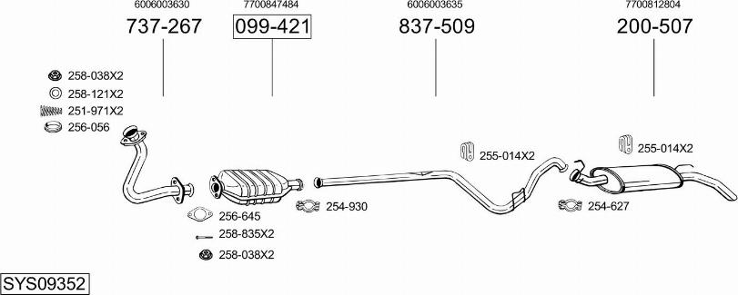 Bosal SYS09352 - Impianto gas scarico autozon.pro