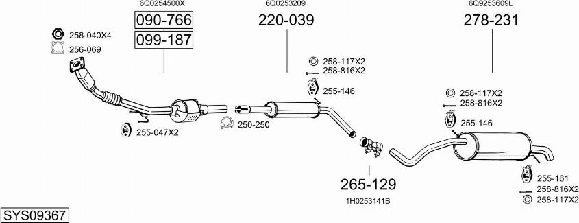 Bosal SYS09367 - Impianto gas scarico autozon.pro