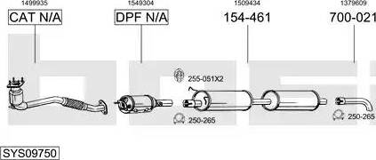 Bosal SYS09750 - Impianto gas scarico autozon.pro