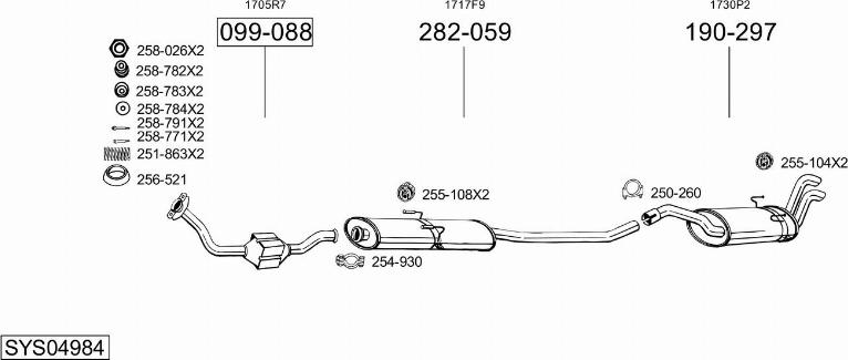 Bosal SYS04984 - Impianto gas scarico autozon.pro